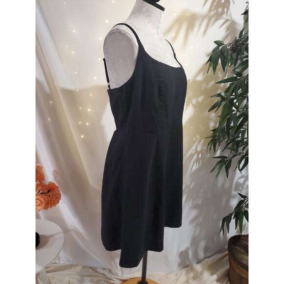 Old Navy NWT Womens Linen Blend Mini Cami Dress Size LP Black Pockets Minimalist - Picture 4 of 13